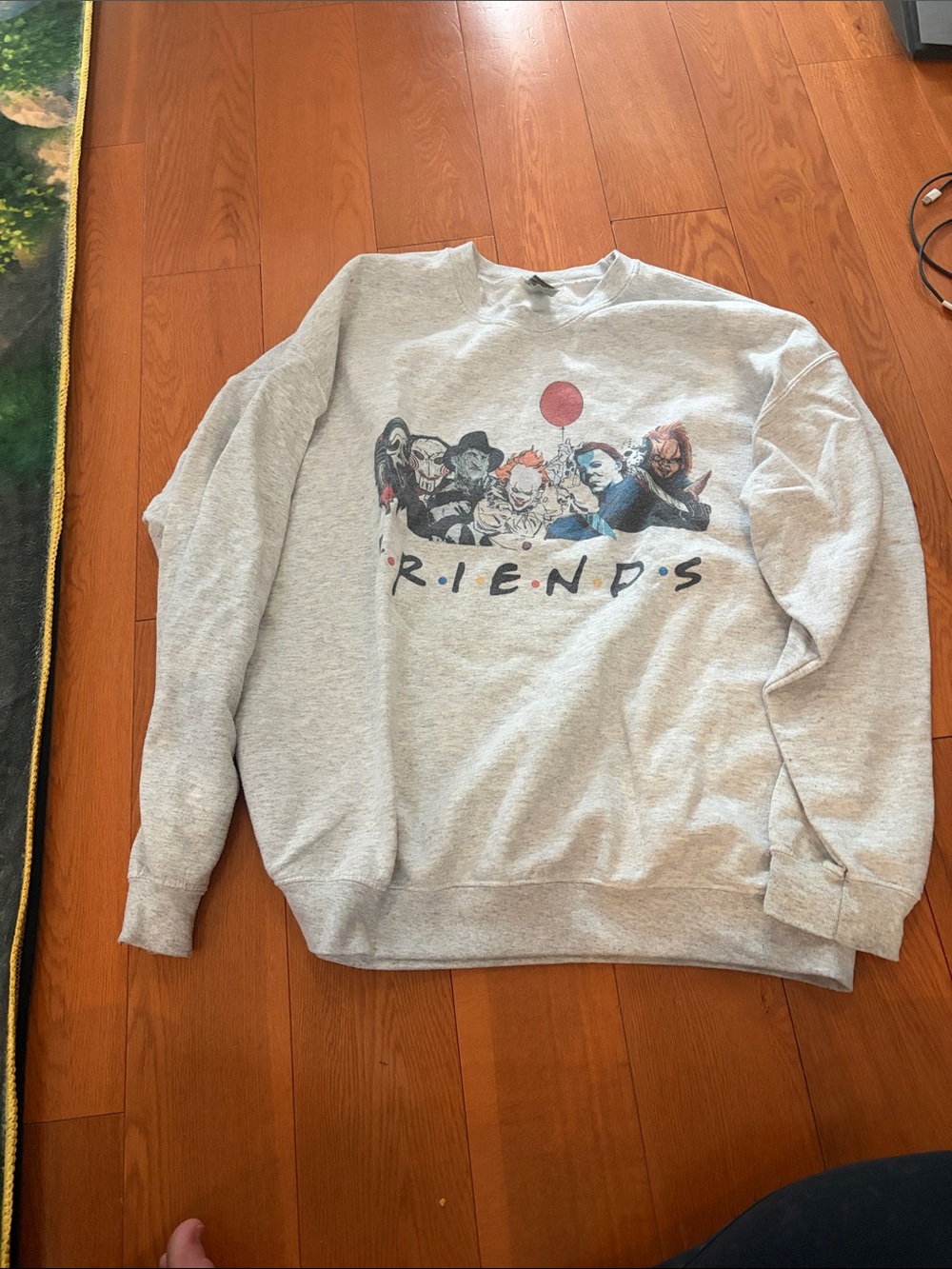 Gray "Friends" Graphic Crewneck Sweatshirt - Novelty Men Sweater